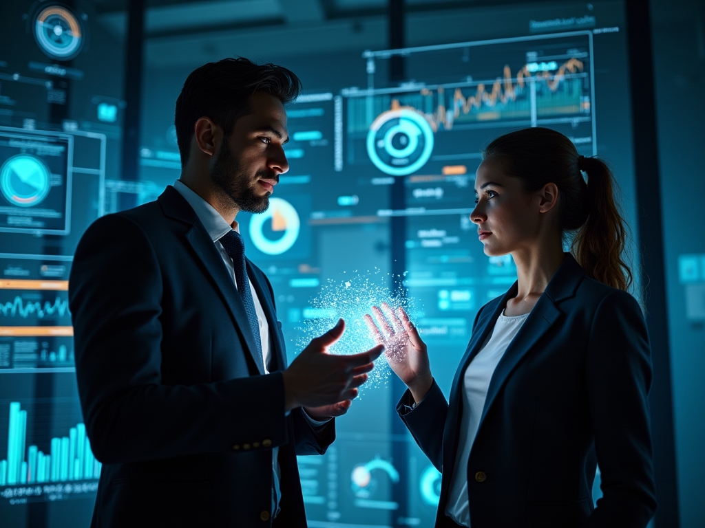 Established business owner reviewing performance metrics